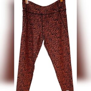 Victoria's Secret Zebra Print Leggings - Black and Orange.
